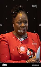 Newly elected Labour MP Paulette Hamilton at Erdington Academy, after being  declared the winner in the Erdington by-election. Picture date: Friday  March 4, 2022 Stock Photo