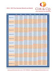 Tax Week Month Payroll Calendar