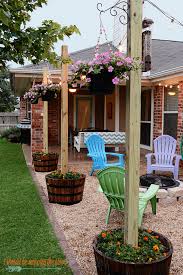 Kemeco outdoor led solar lamp post light for landscape, pathway & garden yard. Diy Patio Area With Texas Lamp Posts I Should Be Mopping The Floor