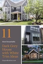 Gray houses trimmed out with crisp, clean white is a beautiful look for just about any style home ranging from a classical farmhouse to an ultra modern estate. 11 Most Remarkable Dark Grey House With White Trim Ideas Jimenezphoto