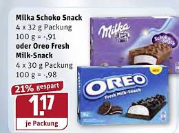 Milka jetzt einkaufen und nach hause liefern lassen ». Milka Schoko Snack Oder Oreo Fresh Milk Snack Angebot Bei Rewe