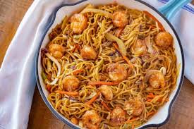 Add the mushrooms, broccoli and cashews; Shrimp Chow Mein Dinner Then Dessert