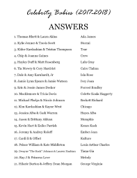 Celebrity Baby Name Shower Game Free Printable Answers Babyshower Free Game Answers Celebrity Babies Celebrity Baby Pictures Celebrity Baby Names