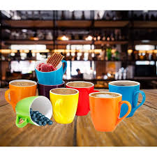 Free delivery and returns on ebay plus items for plus members. Set Of 6 Large Sized 16 Ounce Ceramic Coffee Grooved Mugs Multi Color Mug Sets Kitchen Dining Rayvoltbike Com