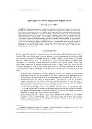 Here comes our ultimate translation to english service. Pdf Speech Presentation In Singaporean English Novels Peter Tan Academia Edu