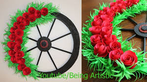 Paper Flower Wall Hanging Diy Hanging Flower Wall Decoration Ideas In 2020 Paper Flower Wall Flower Wall Decor Hanging Flower Wall