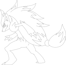 Printable grookey pokemon coloring page. Lineart Of Zoroark By Inukawaiilover On Deviantart