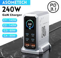 240W GaN Charger PD3.1 140W USB Type C 6 Ports PPS PD ...