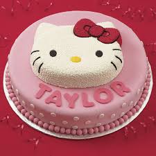 Now scoop the batter into two cups of a greased muffin pan. Cake Hello Kitty Birthday Cake Pictures
