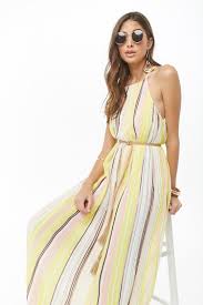 Pleated Multicolor Striped Maxi Dress Forever 21 Dresses Floral Print Maxi Dress Maxi Dress