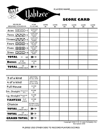 Yahtzee 1956 Score Card Recreation By Lorenzsandi On Deviantart