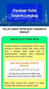 Sholat witir merupakan sholat sunah yang menjadi penutup sholat pada hari itu. Panduan Solat Tarawih Lengkap Fur Android Apk Herunterladen