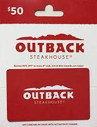 An outback steakhouse egift card is available between $10 and $250 and can be emailed for instant use. Amazon Com Outback Steakhouse Gift Card 25 Gift Cards
