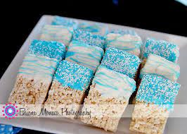Chocolate Dipped Rice Krispie Treats Baby Shower Desserts Boy Baby Shower Desserts Shower Desserts