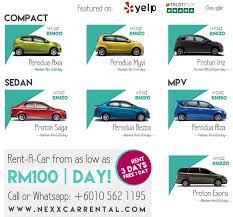 Check spelling or type a new query. Compact Sedan Mpv Cars Available For Rental At An Amazing Rate Whatsapp Or Call 6010 562 1195 Or Visit Www Nexxcarren Car Rental Proton Iriz Perodua Myvi