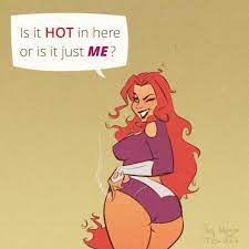 Starfire - Hot in Here - Cartoon PinUp Sketch by HugoTendaz on @DeviantArt  | Cartoon, Thicc drawing base, Starfire