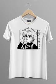 Killua black and white shirt. Killua Hunter X Hunter Anime T Shirt For Men Women Boys And Girls
