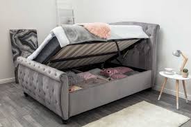 hampton grey velvet side lift ottoman storage sleigh bed frame bed frame with storage sleigh bed frame bed frame