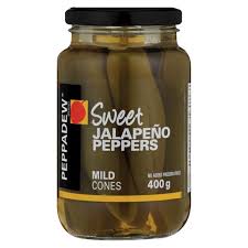 Spicy & sweet, these pickled jalapeños are a great addition to burgers, tacos, and more. Peppadew Mild Jalapeno Cones 400g Peppadews Olives Gherkins Pickles Food Cupboard Food Checkers Za