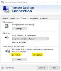 As well as use a local printer in a remote desktop session, you can also make use of your storage devices e.g. Print From Your Remote Desktop To Your Local Printer Interpine Innovation