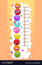 Kids Height Chart With Funny Cartoon Colorful Vector Image On Vectorstock Height Chart Kids Funny Cartoon Height Chart