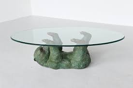 Beautiful range of modern tables. Bronze Sculptural Bear Coffee Table Hollywood Regency Belgium 1970