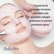 One Of The Many Benefits Of Getting A Facial Is That It Promotes Collagen Production Thus Preventing Premature Aging Premature Aging Facial Massage Collagen