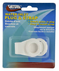 Water Inlet Plug, 3/4", with Strap, White, Carded