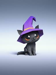 3d Papercraft Black Cat In A Hat Diy Templates Including Colored Version Updated 19 10 2020 Pdf Dxf Arte