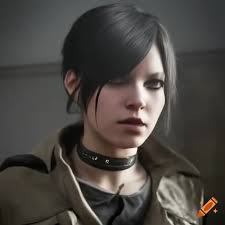 Cheryl mason from silent hill with black hair and choker