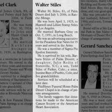 walter stiles obituary