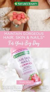 Nature S Bounty Hair Skin And Nail Gummies Contains Biotin For Healthy Hair Skin And Nails And Antiox Vitamins For Hair Growth Hair Skin Hair Growth Gummies