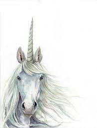 Painting Of A White Unicorn Head How To Draw A Unicorn Easy Watercolor Painting On White Background Drawings Cute Paintings Unicorn