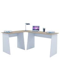 Jetzt versandkostenfrei bei möbelando erhältlich. Vcm Holz Eckschreibtisch Computertisch Masola In Weiss Sonoma Eiche Sagerau Gunstig Kaufen Limango