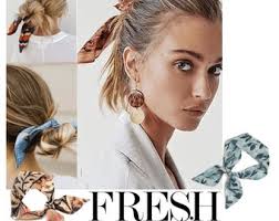 Foulard cheveux courts. Élastique à cheveux en tissu pour queue de cheval,  chignon, noeud supérieur ou sac à main. Imprimé hawaïen. Petite écharpe  fine pour femme. Prêt à expédier