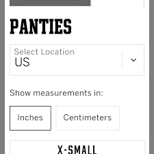 vs pink size charts for panties apparel