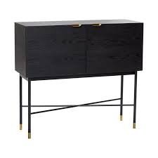 Huebsch Kommode Esche Schwarz Messing Einrichtungsstil Sideboard Inneneinrichtung