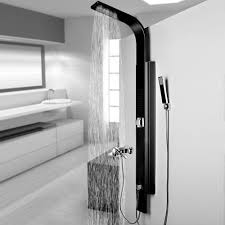 Duschpaneel Schwarz Aluminium Duschsäule Regendusche