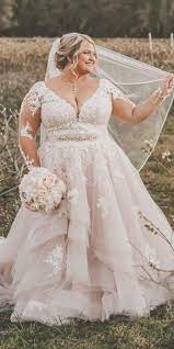 Lace Plus Size Wedding Dresses Ball Gown With Illusion Sleeves Blush Reginaasthe Photog Plus Wedding Dresses Long Sleeve Wedding Dress Lace Wedding Dress Guide