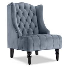 Belleze Modern Wingback Tufted Nailhead Accent Chair Tall Back Velvet Wing Chair Gray Walmart Com Walmart Com Shop for arm chairs accent chairs in living room furniture at walmart and save.