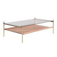 Our wide selection of coffee tables come in various shapes, sizes and configurations to effortlessly complement your living. Duotone Coffee Table Rectangular Brass Smoked Glass Natural Leather Rouse Home
