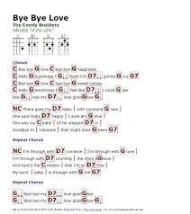 Bye Bye Love Everly Bros Easy Guitar Songs Guitar Chords And Lyrics Ukulele Songs
