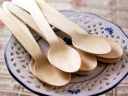 On Sale Disposable Wooden Spoons With Custom Message Labels Etsy Wooden Spoons Biodegradable Products Wooden