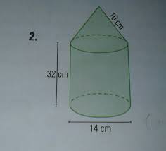 Definisi kerucut lainnya yaitu merupakan bangun ruang sisi lengkung yang menyerupai limas. Hitunglah Luas Permukaan Gabungan Bangun Ruang Berikut Beserta Caranya Brainly Co Id
