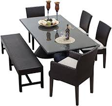 Tk Classics Naparectanglekit2adc2dc1dbcbeige Napa Rectangular Outdoor Patio Dining Table With 4 Chair Dining Set With Bench Patio Dining Table Patio Dining Set