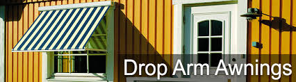 They can help lower household energy costs by blocking the sun's heat, and they can protect doors, windows and outdoor furniture from sun, snow or rain damage. Commercial Drop Arm Awnings Markilux Weinor Drop Arm Fabric Awnings From Samson Awnings