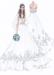 Custom Wedding Gown Illustration Front And Back Etsy Wedding Dress Illustrations Wedding Dress Sketches Dress Sketches