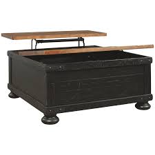 I stack them up in stack of three for a coffee table next to a chair and then write their contents on a paper. Ashley Furniture Valebeck Lift Top Coffee Table In Vintage Black Walmart Canada