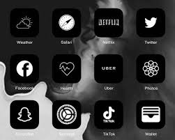 Iphone Home Screen Ios 14 System Icons Pack Download Black Etsy App Icon Homescreen Ios Icon