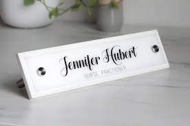 Home Office Furniture And Decor Wooden Acrylic Desk Name Plate Etsy Desk Name Plates Name Plate Name Plate Design